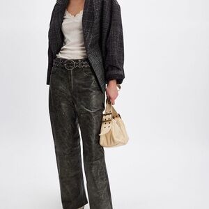 FOUND Distressed Leather Carpenter Pants